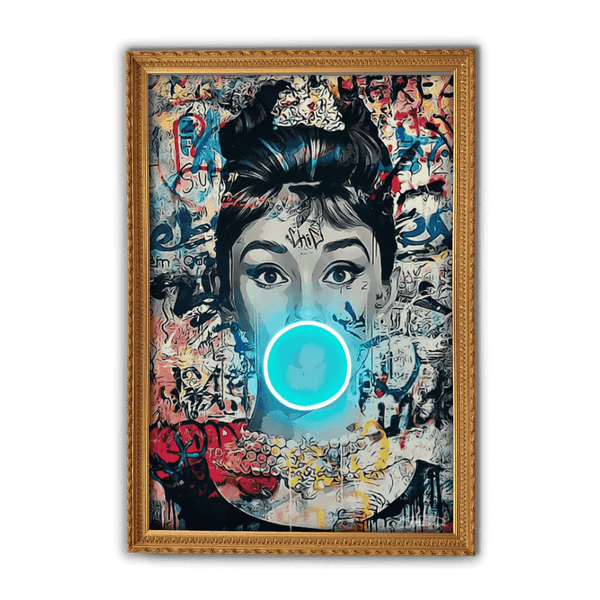 Audrey Hepburn Bubble V.1 | Led Wall Art