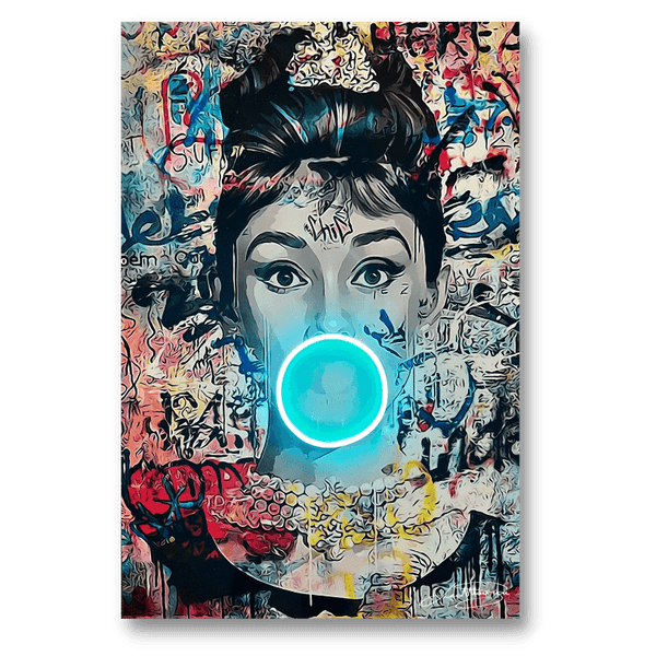 Audrey Hepburn Bubble V.1 | Led Wall Art - Image 2