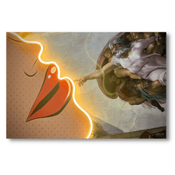 Creation of Adam Lips | Led Wall Art - Image 2