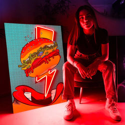 Flash Burger Pop Art | Led Wall Art - Image 4