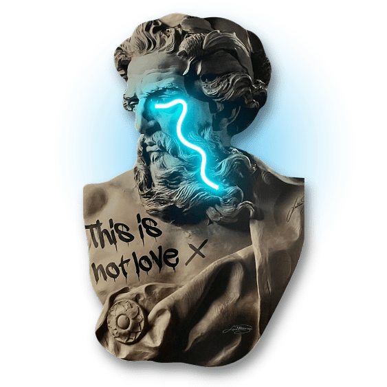 Zeus Crying V.1 | Led Wall Art