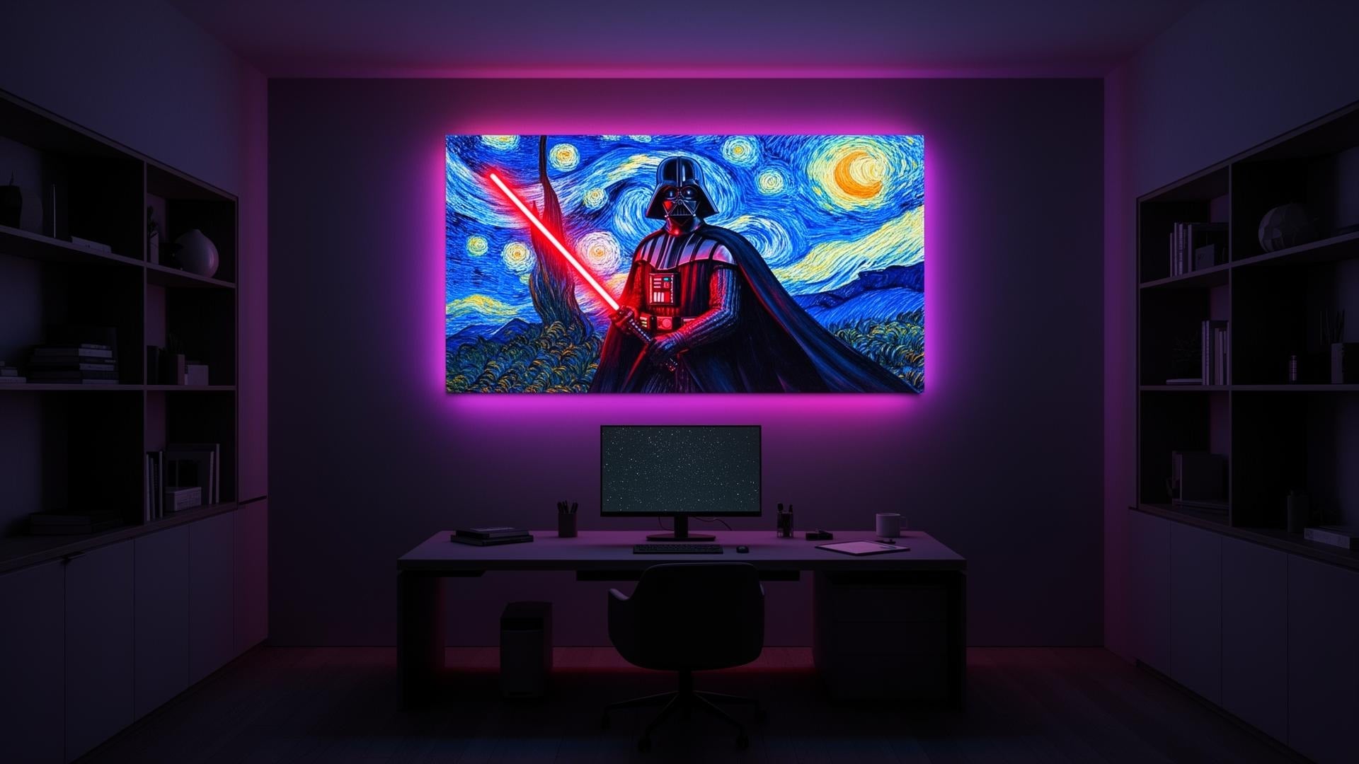 LED Art in Workspace